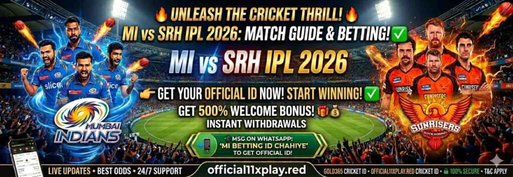 Get expert MI vs SRH Betting tips for IPL 2026 Match 41 at Wankhede. Read pitch report, team analysis, and learn how to get your 11xplay IPL ID today.